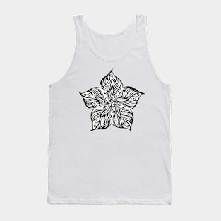 Black and White Print of Exotic Star Fish Tank Top